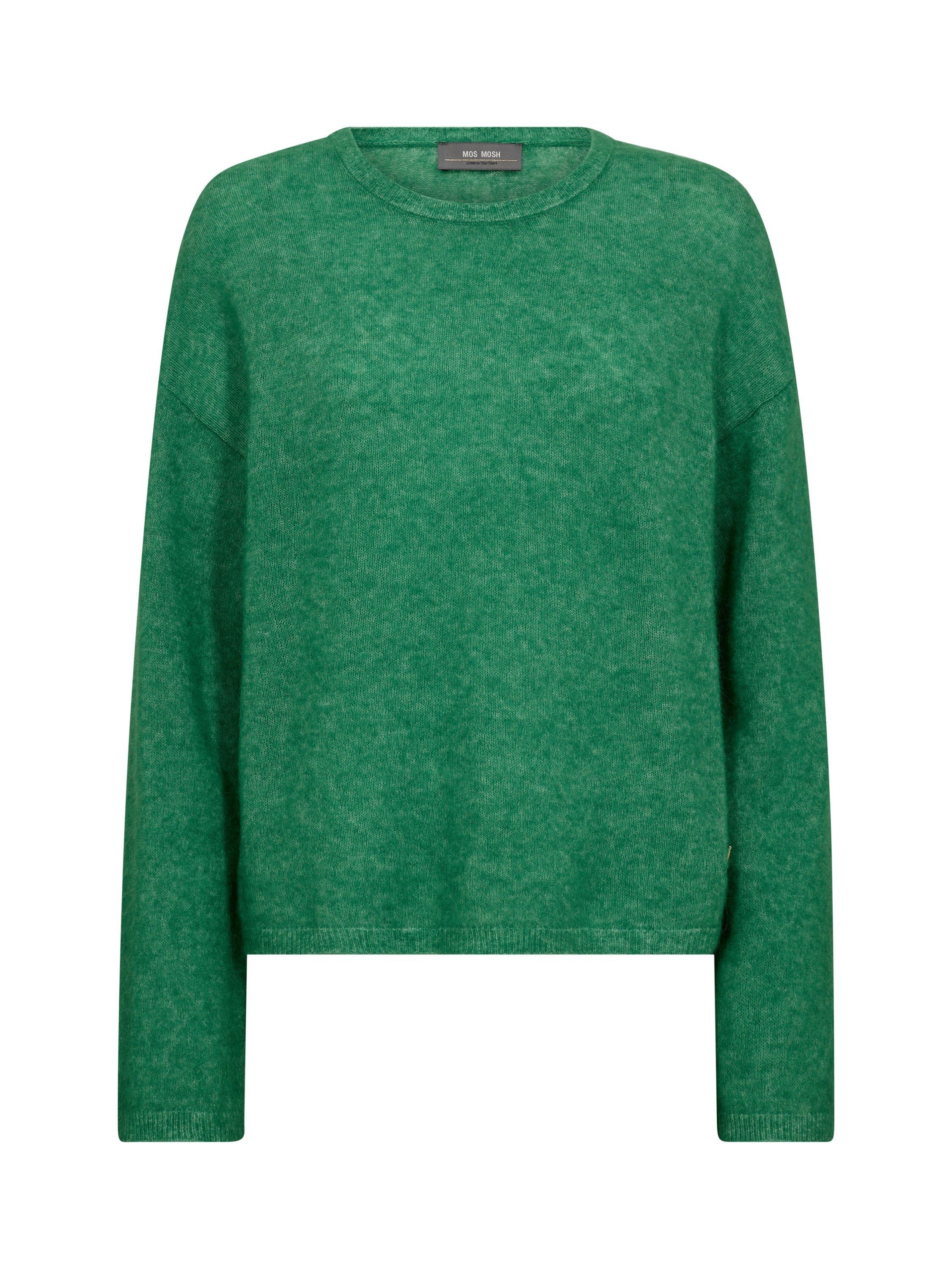 Product image 3 of 4, which shows MOS MOSH Mape Wool Blend Long Sleeve Round Neck Jumper, Mid Green, XS