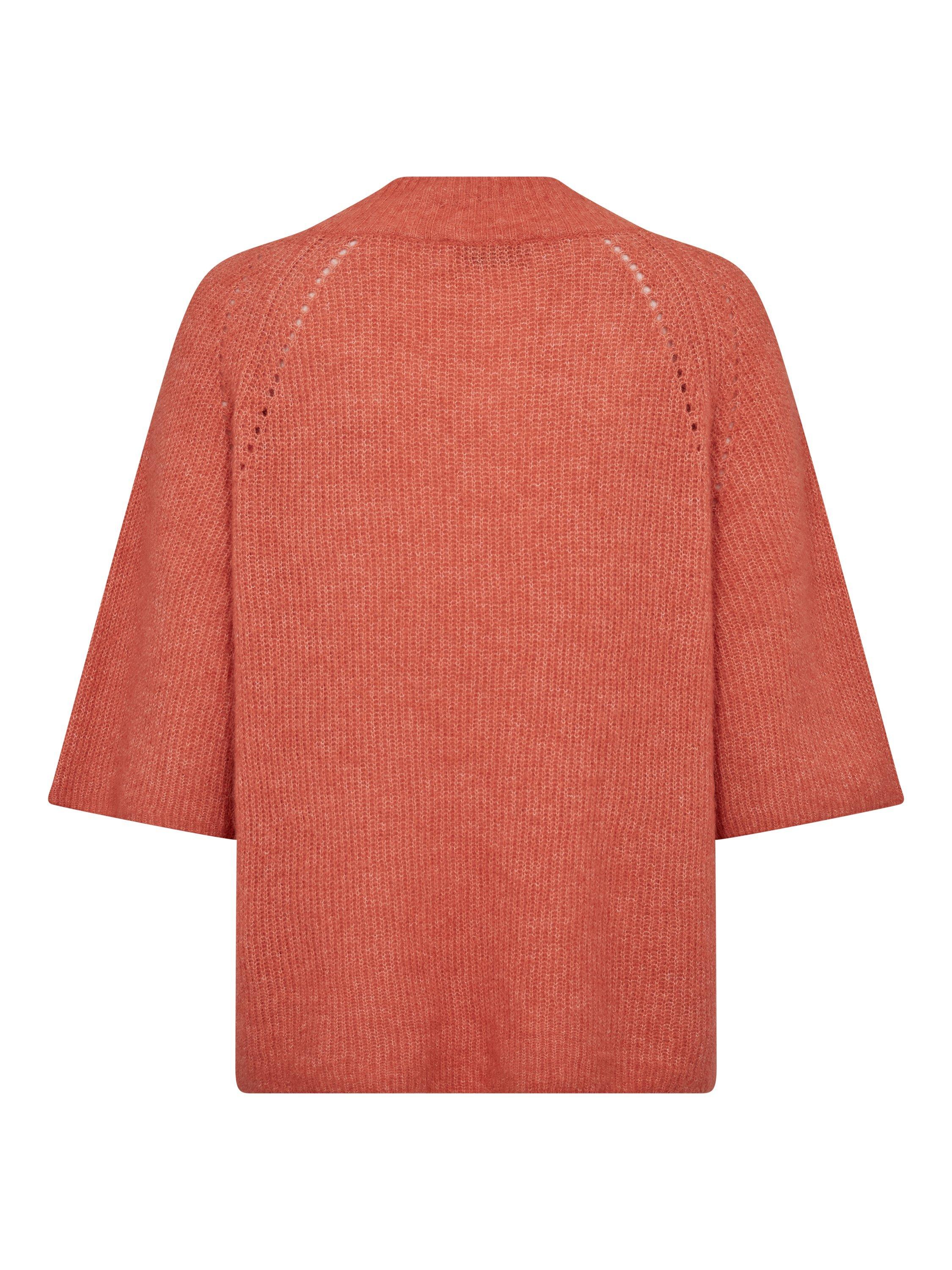 Product image 2 of 2, which shows MOS MOSH Taci Wool Blend V Neck Jumper, Mid Red, XS