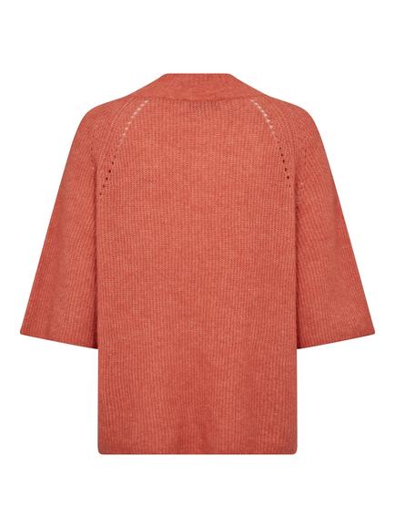 MOS MOSH Taci Wool Blend V Neck Jumper - view 2, Mid Red