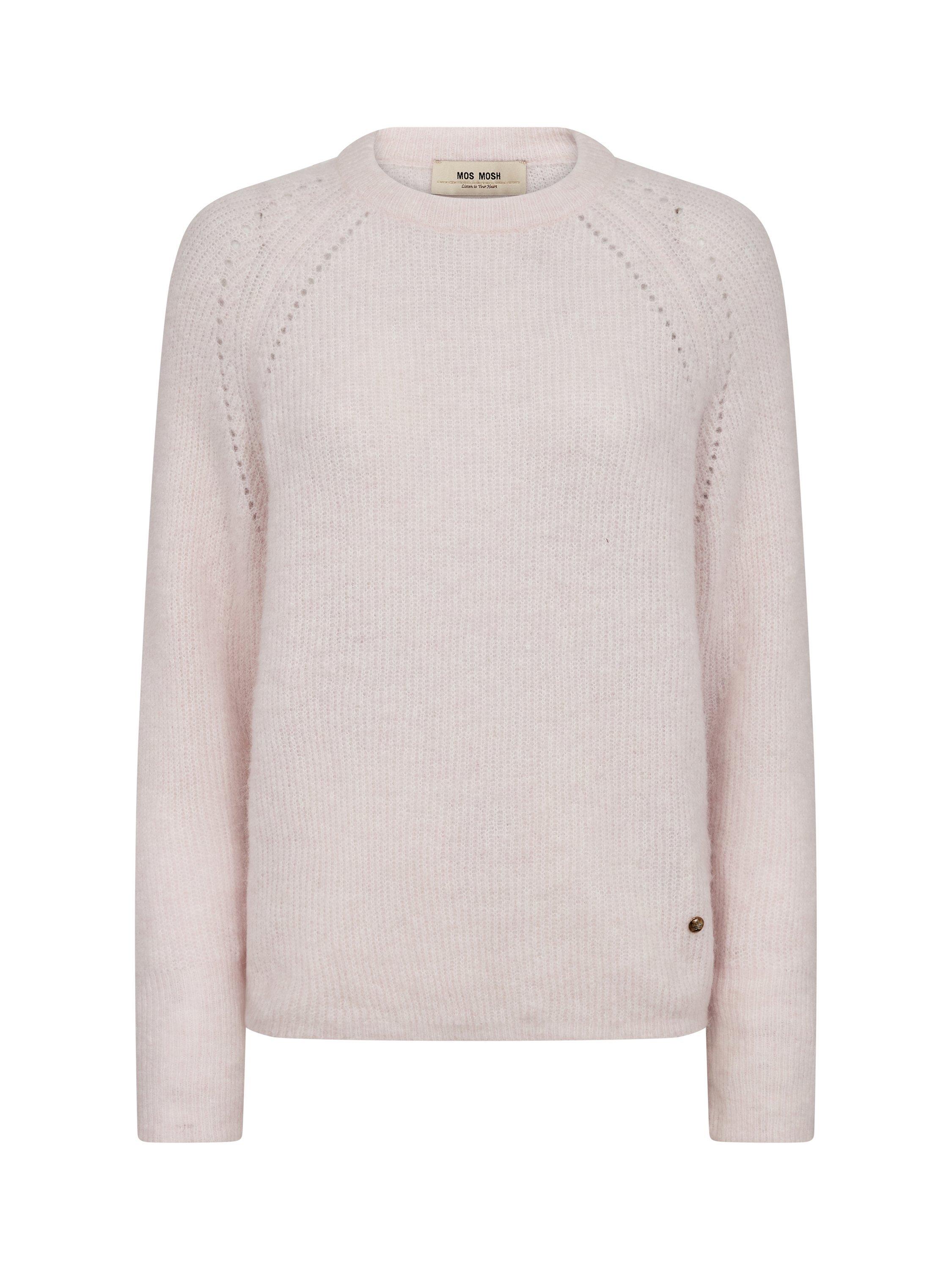 Product image 1 of 2, which shows MOS MOSH Tammy Wool Blend Long Sleeve Crew Neck Jumper, Mid Pink, XS