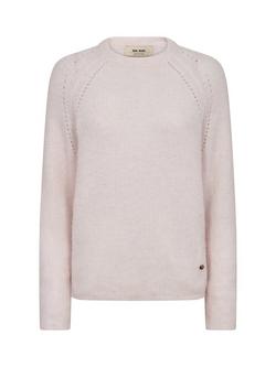 MOS MOSH Tammy Wool Blend Long Sleeve Crew Neck Jumper, Mid Pink
