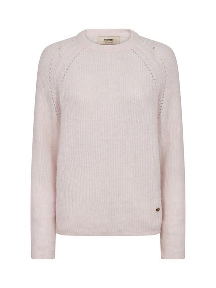 MOS MOSH Tammy Wool Blend Long Sleeve Crew Neck Jumper, Mid Pink