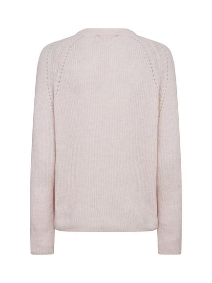 MOS MOSH Tammy Wool Blend Long Sleeve Crew Neck Jumper - view 2, Mid Pink