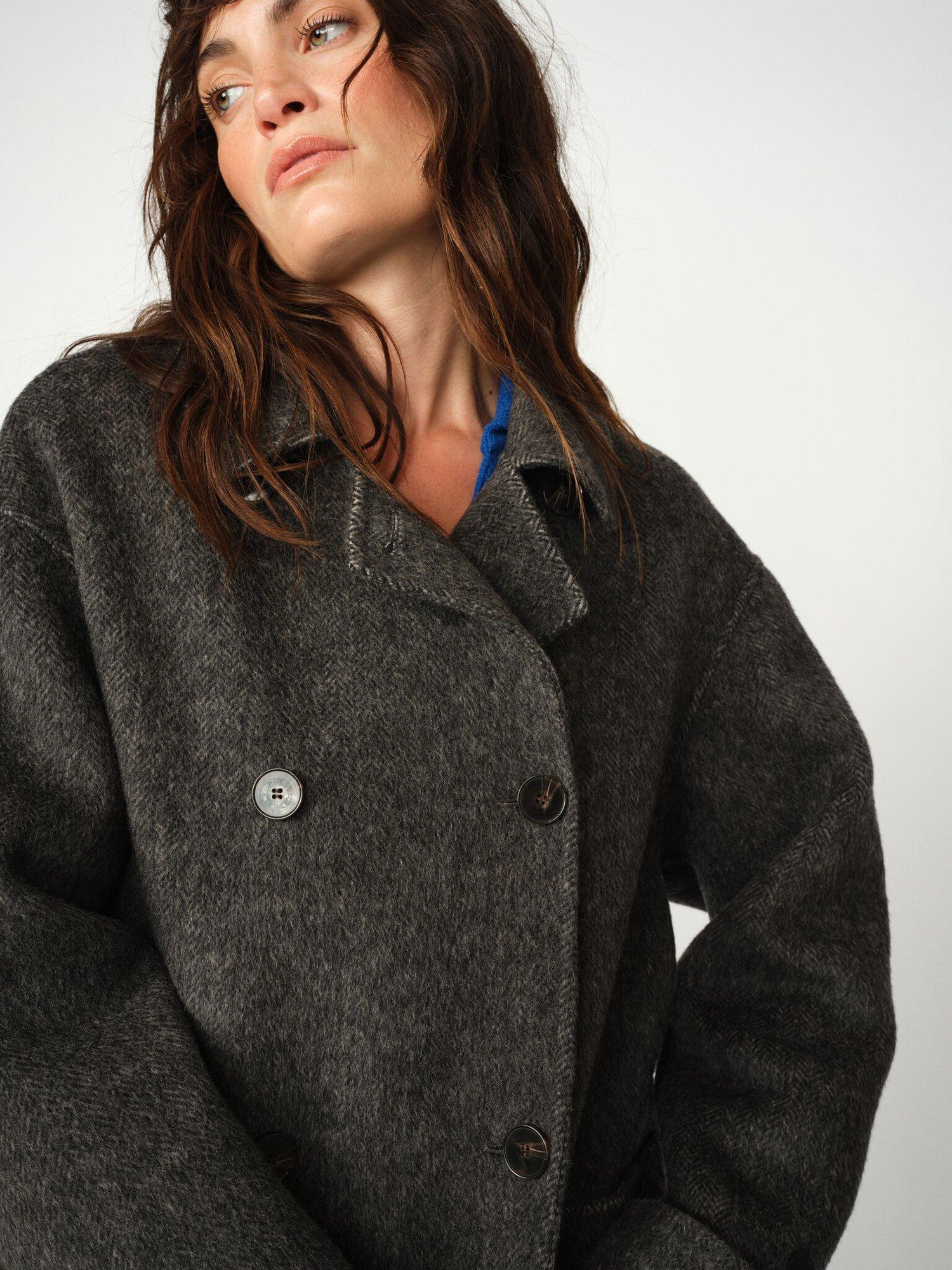 Product image 3 of 5, which shows MOS MOSH Lucca Barkley Wool Rich Coat, Mid Grey, XS