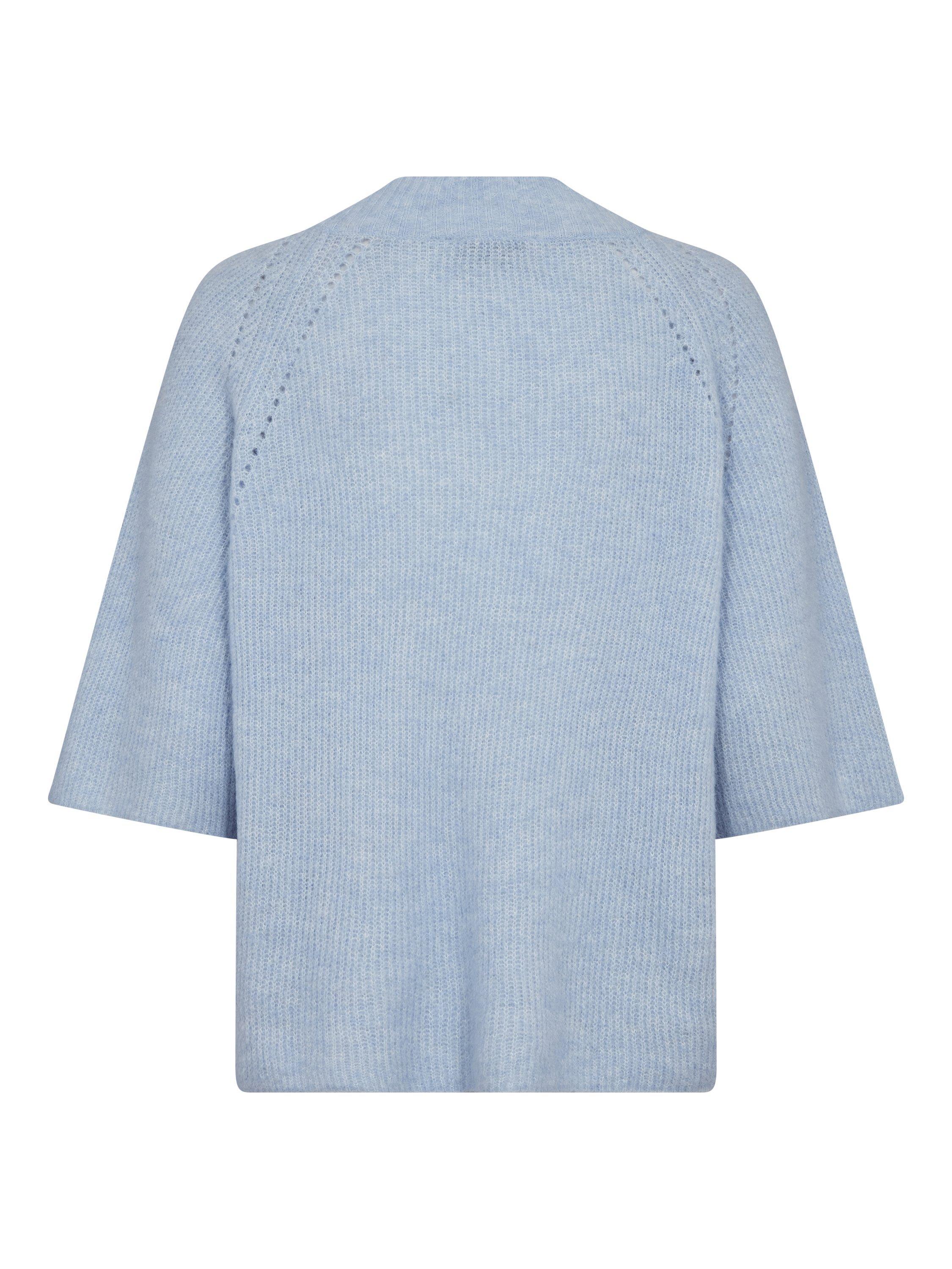 Product image 2 of 2, which shows MOS MOSH Taci Wool Blend V Neck Jumper, Mid Blue, XS