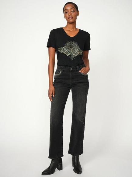 MOS MOSH MMCecilia Perla High Rise Flared Jeans, Dark Grey