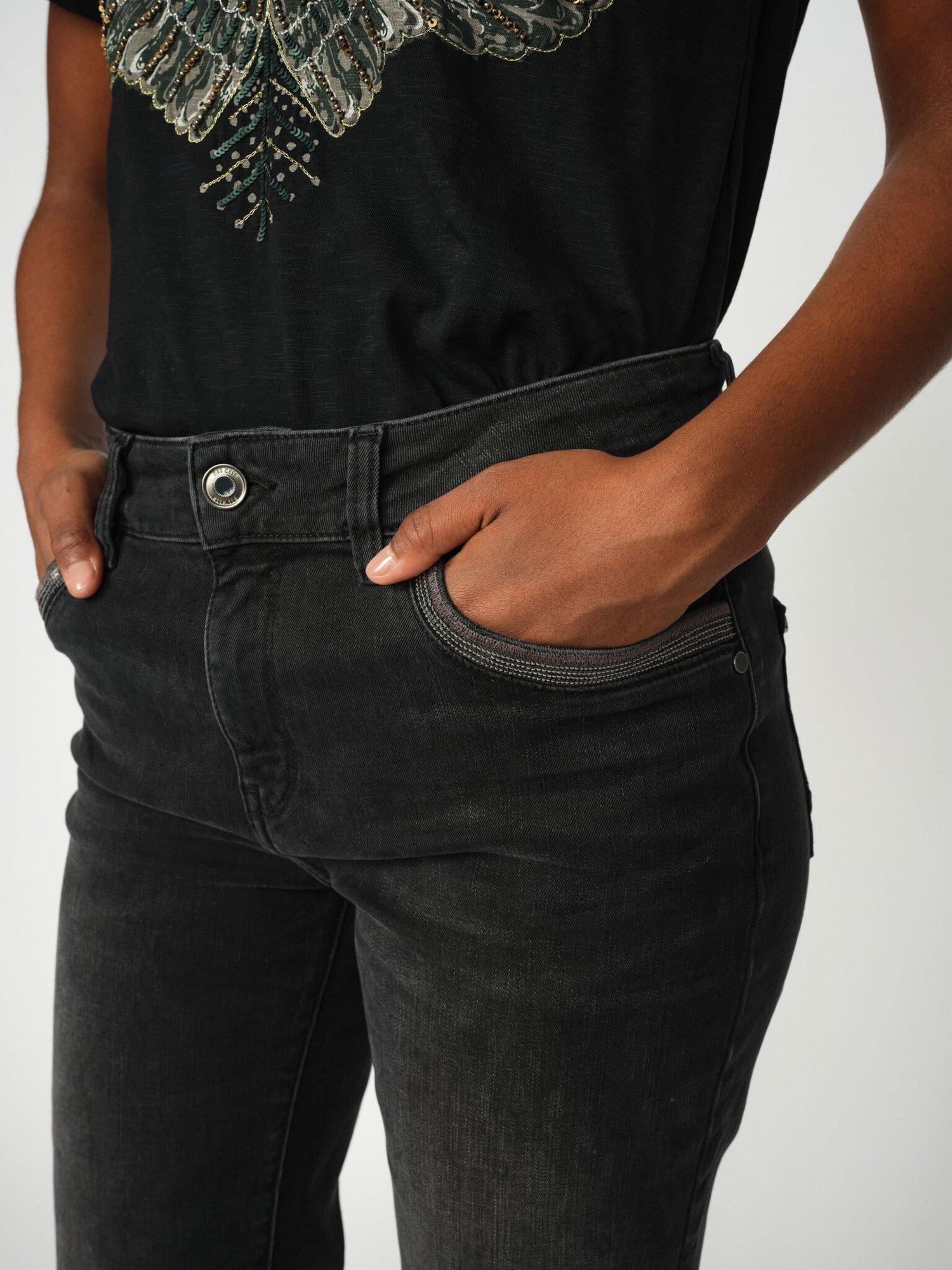 Product image 2 of 4, which shows MOS MOSH MMCecilia Perla High Rise Flared Jeans, Dark Grey, 25R