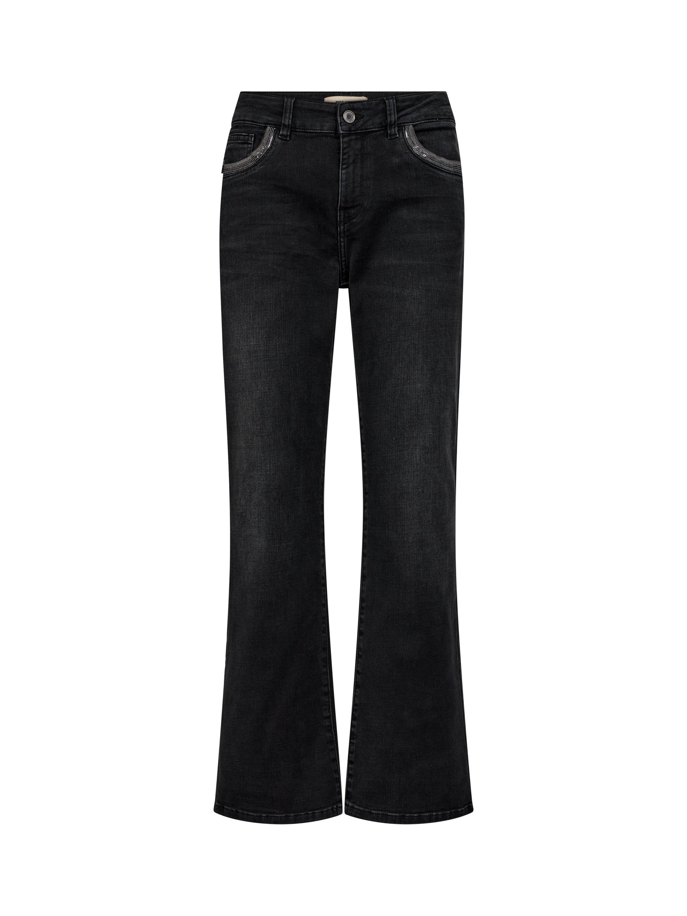Product image 3 of 4, which shows MOS MOSH MMCecilia Perla High Rise Flared Jeans, Dark Grey, 25R