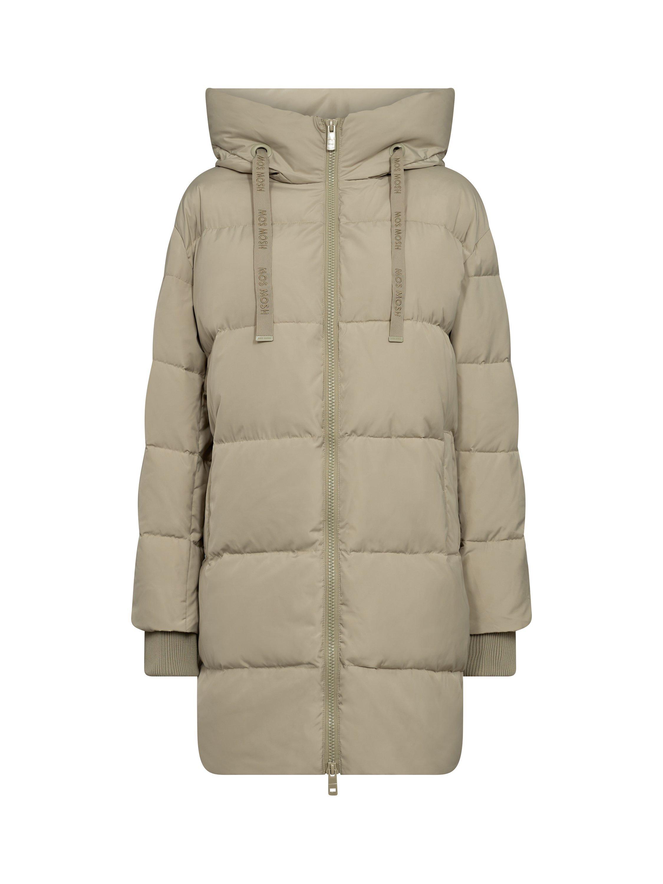 Product image 1 of 2, which shows MOS MOSH Nova Avon Longline Hood Puffer Down Jacket, Mid Green, S