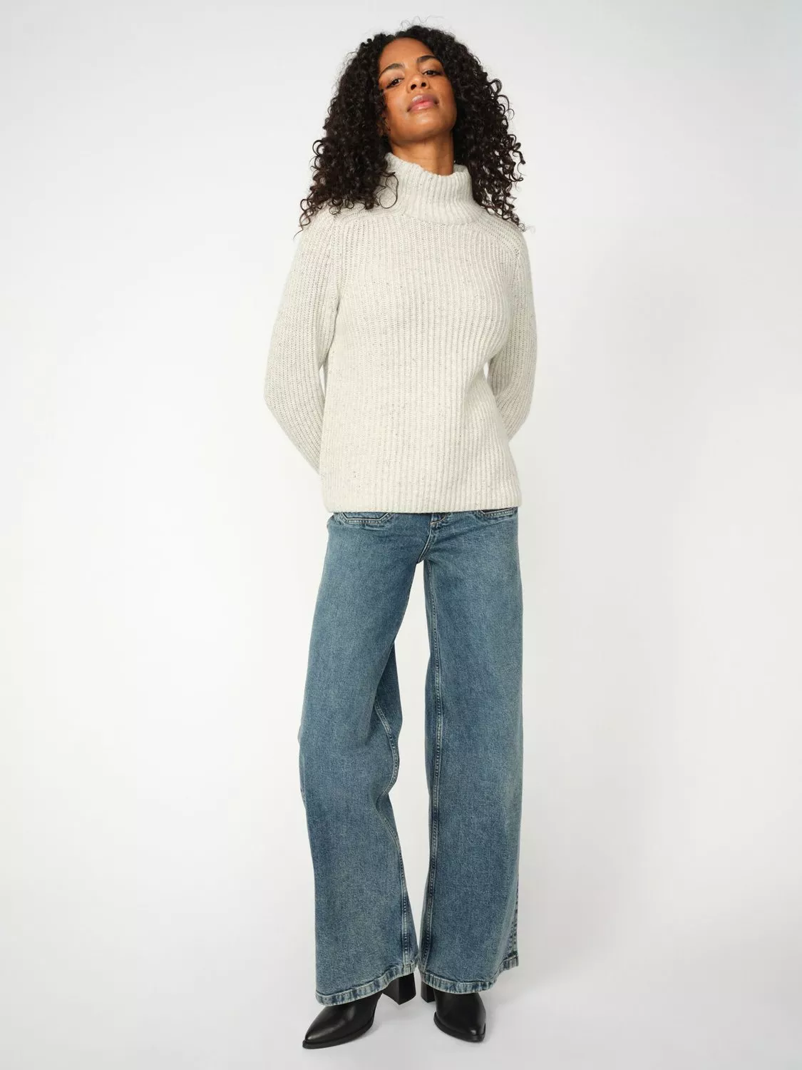 MOS MOSH Colette Wide Leg High Rise Denim Jeans