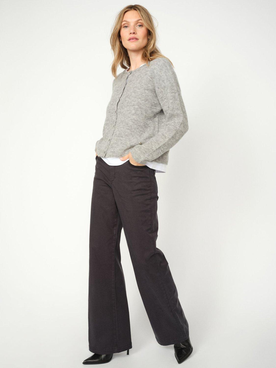 Product image 2 of 4, which shows MOS MOSH Dara Wide Leg High Rise Denim Jeans, Mid Grey, 25R