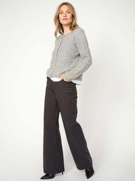 MOS MOSH Dara Wide Leg High Rise Denim Jeans - view 2, Mid Grey
