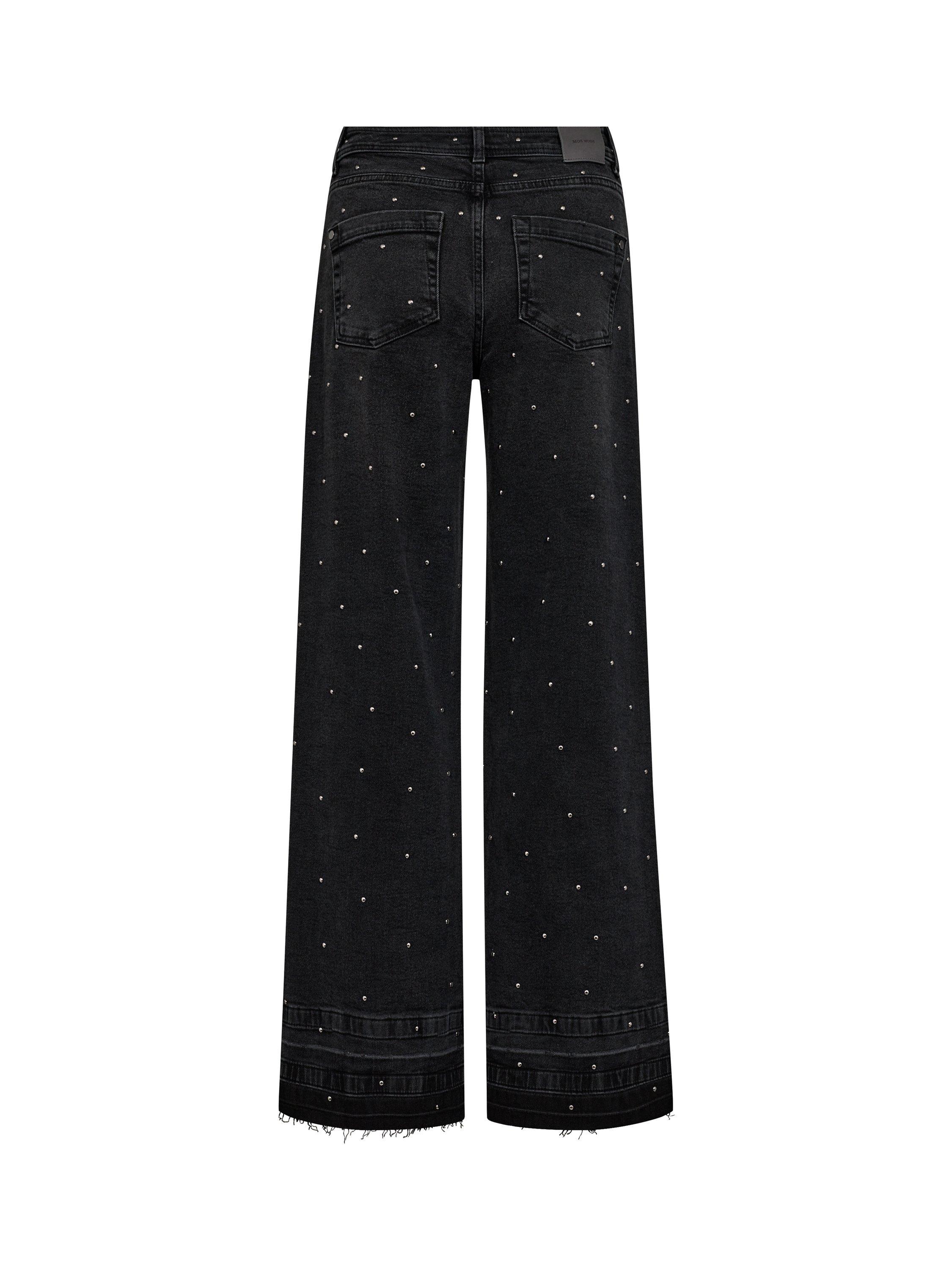 Product image 4 of 4, which shows MOS MOSH MMDara Studs High Waisted Flare Jeans, Dark Grey, 25R