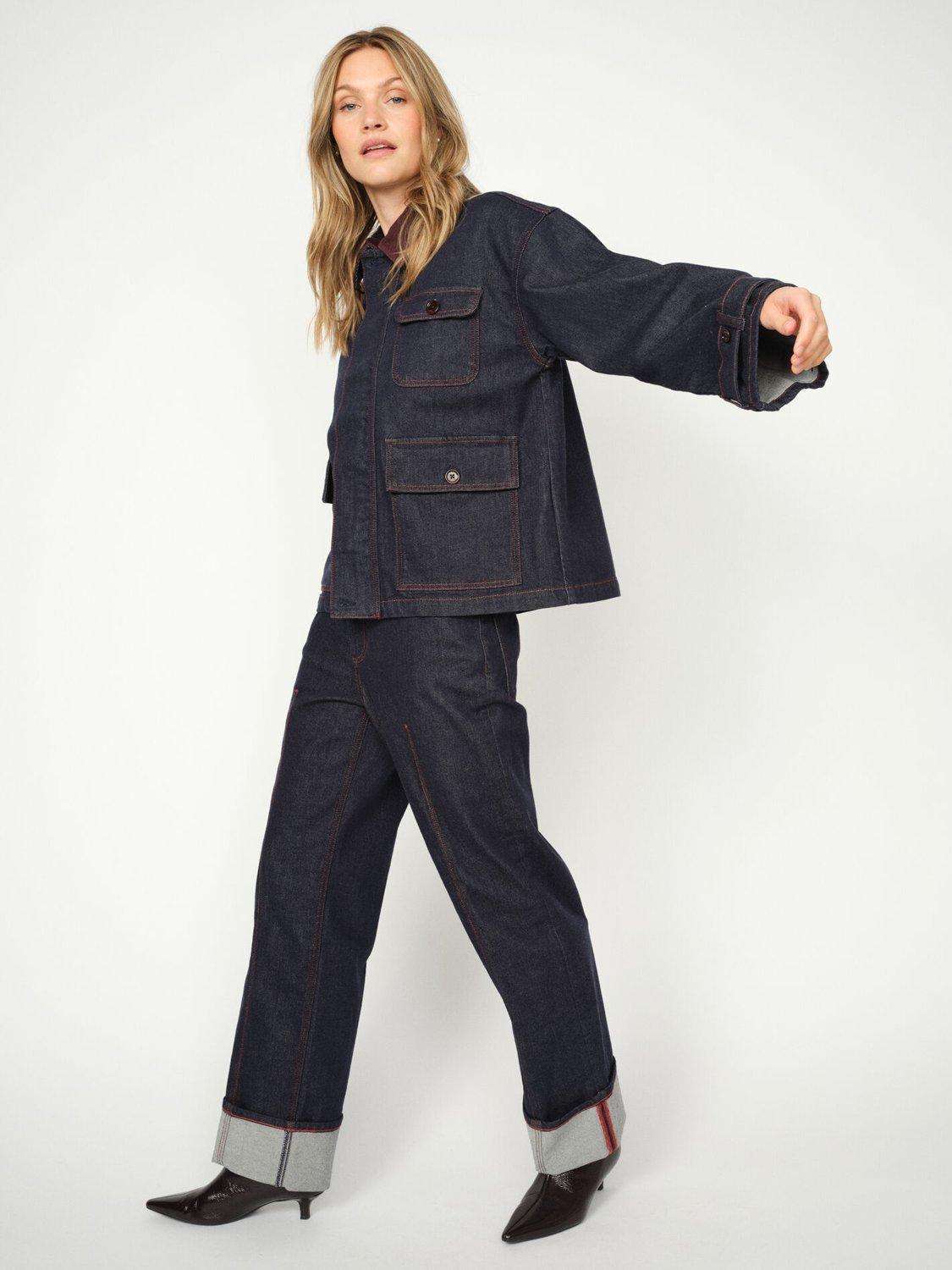 Product image 2 of 4, which shows MOS MOSH Relee Cedro Turn Up Jeans, Dark Blue, 25R