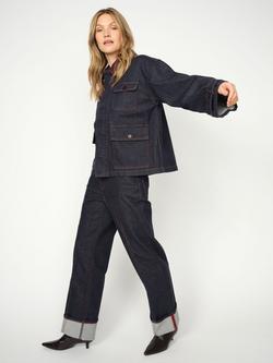 MOS MOSH Relee Cedro Turn Up Jeans, Dark Blue - view 2, Dark Blue