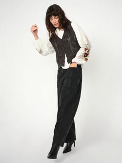 MOS MOSH Rosy Galleo Flare Barrel Leg Denim Jeans, Mid Grey - view 2, Mid Grey