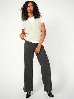 MOS MOSH Soey Iglesia Wide Leg High Rise Denim Jeans, Mid Grey