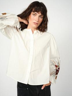 MOS MOSH Mysa Popli Floral Embroidery Long Sleeve Blouse - view 2, Ecru