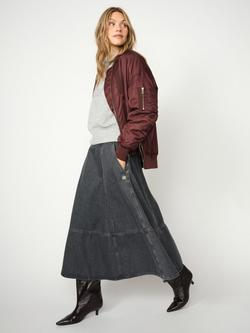 MOS MOSH Cynthia A Line Denim Midi Skirt, Mid Grey