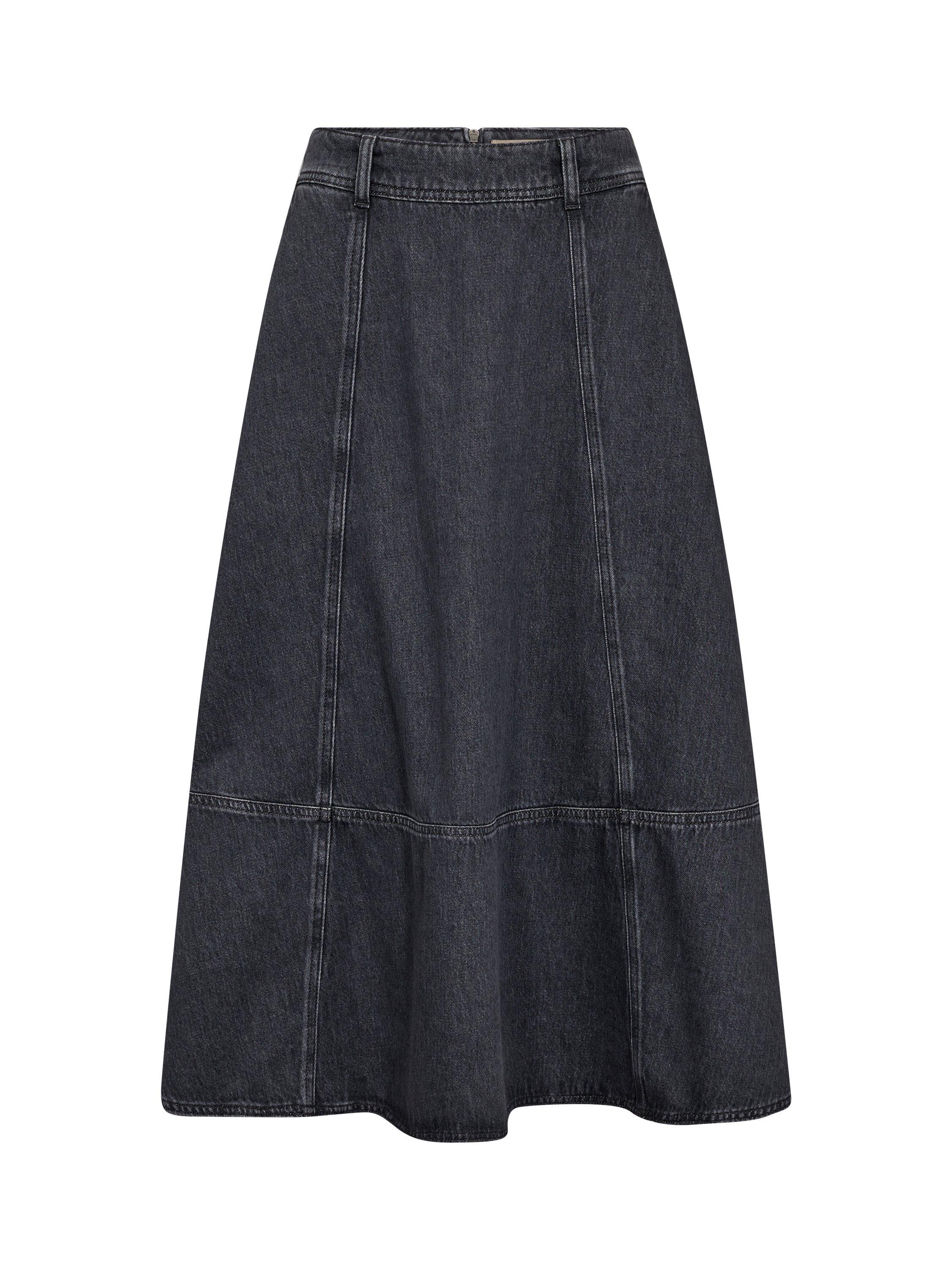 Product image 3 of 4, which shows MOS MOSH Cynthia A Line Denim Midi Skirt, Mid Grey, XS