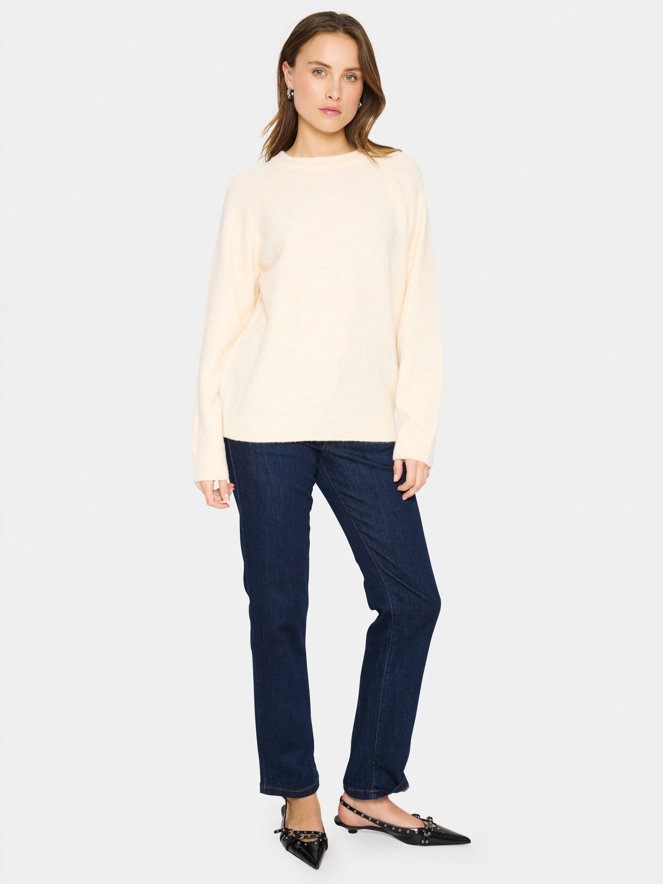 Product image 3 of 6, which shows Saint Tropez Garbie Wool Blend Long Sleeve Crew Neck Jumper, Beige, XL