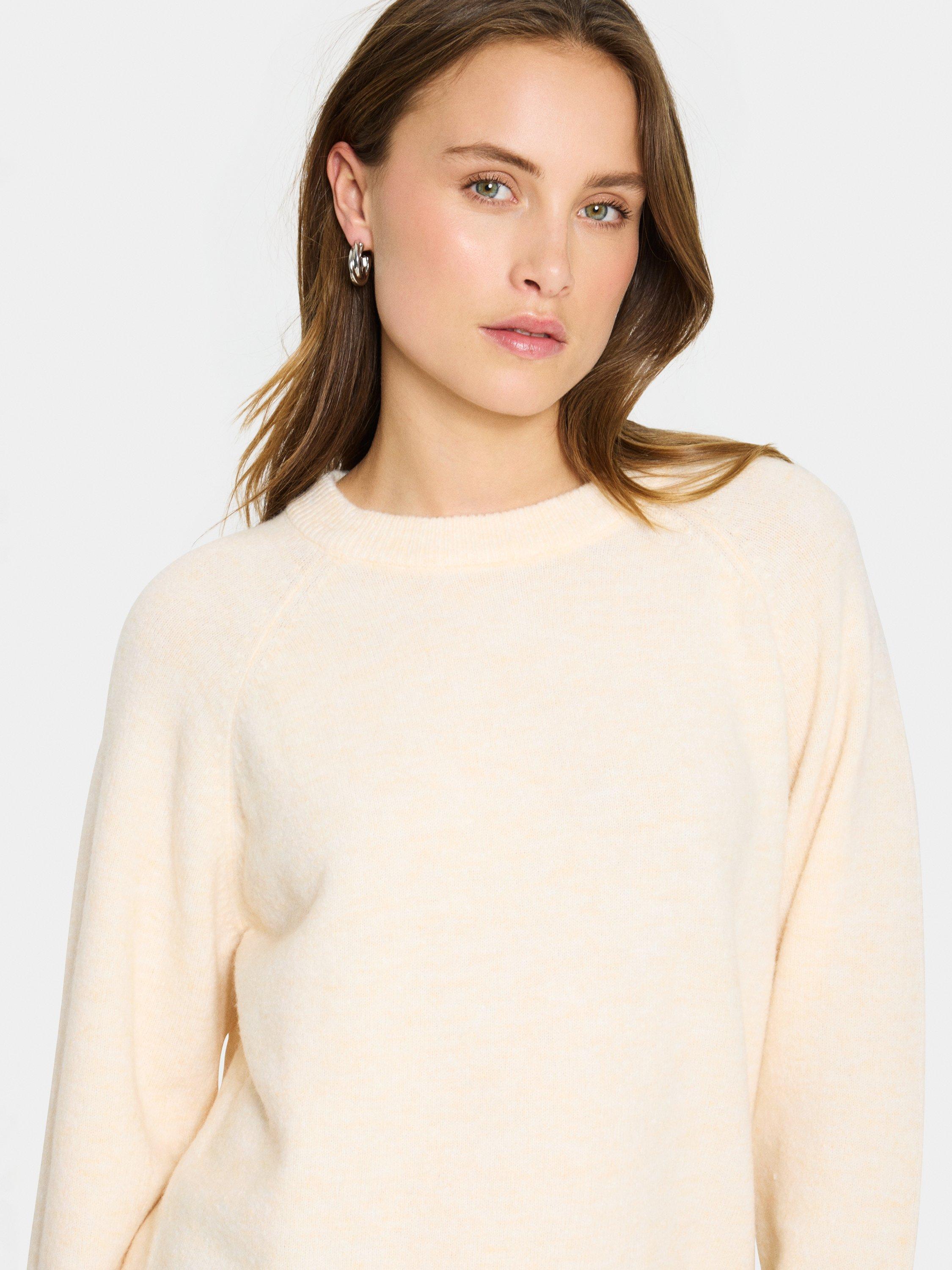 Product image 4 of 6, which shows Saint Tropez Garbie Wool Blend Long Sleeve Crew Neck Jumper, Beige, XL