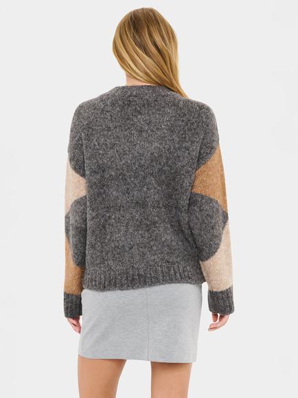Saint Tropez Maisa Long Sleeve V Neck Jumper - view 2, Black Oyster