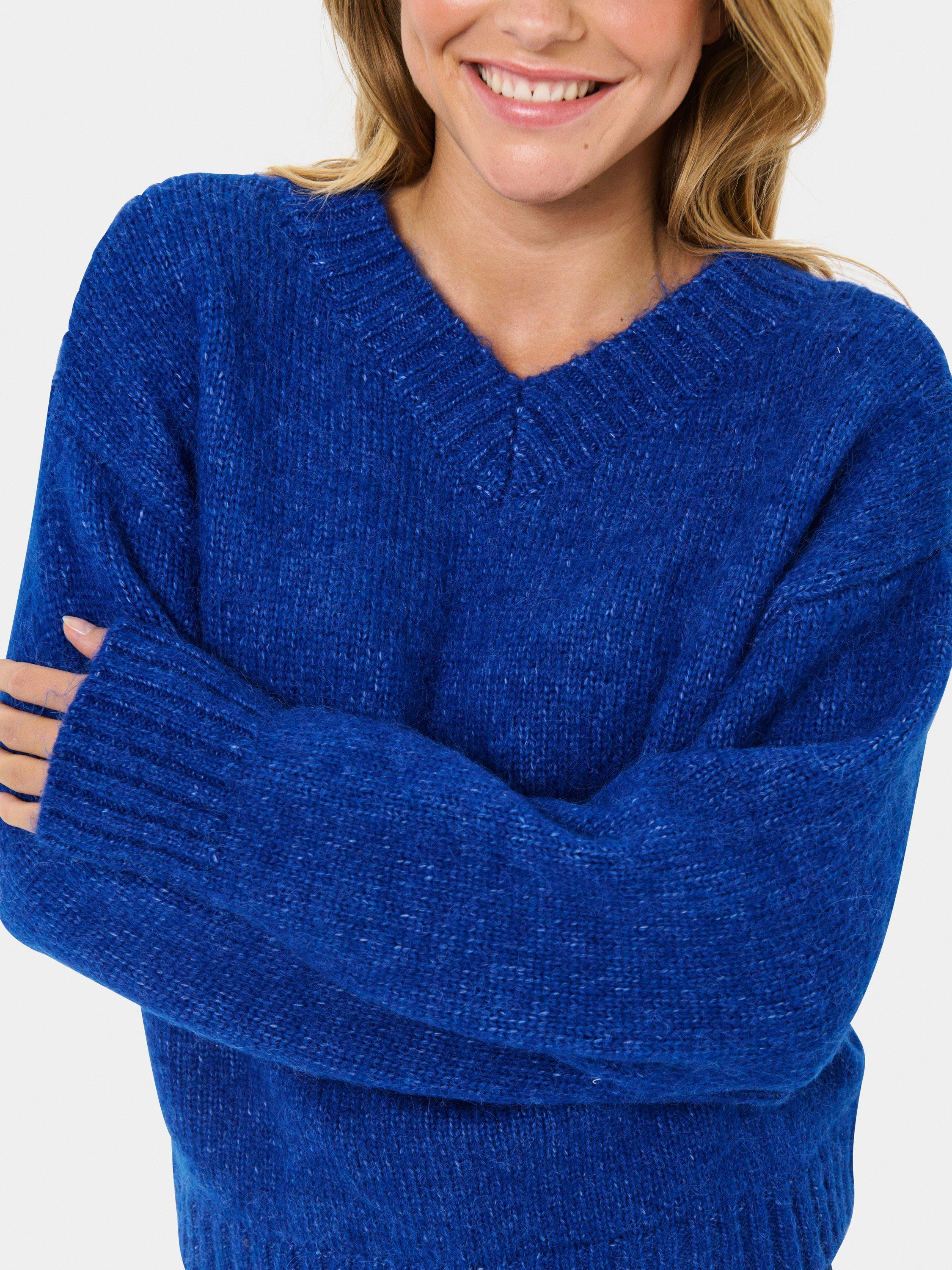 Product image 4 of 6, which shows Saint Tropez Maisalia V-Neck Jumper, Mid Blue, XS