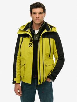 Superdry Colour Block Windbreaker Jacket, Wax Yellow, Wax Yellow