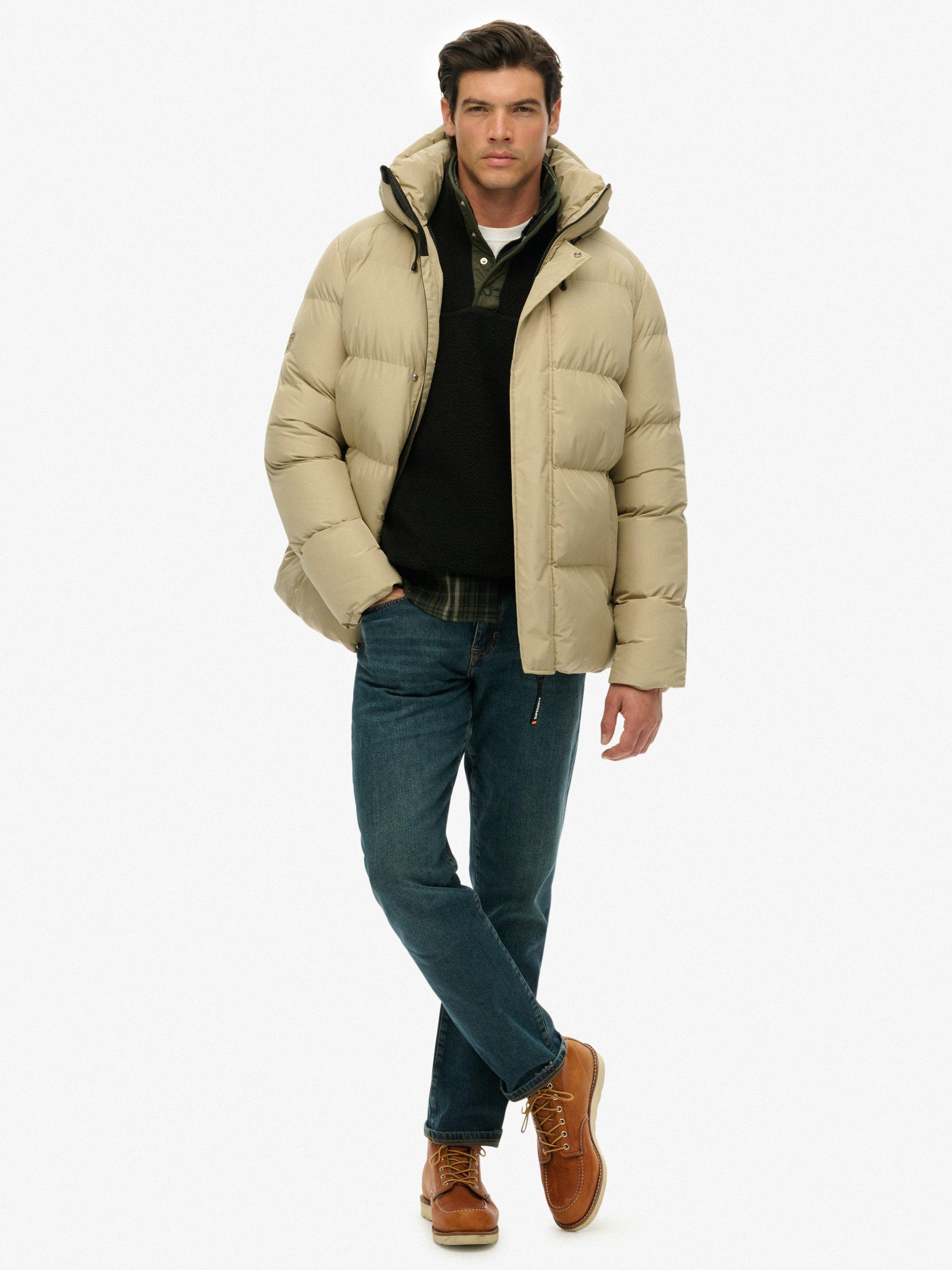 Product image 3 of 7, which shows Superdry Hooded Five Baffle Sports Puffer Jacket, Winter Twig Beige, XXL