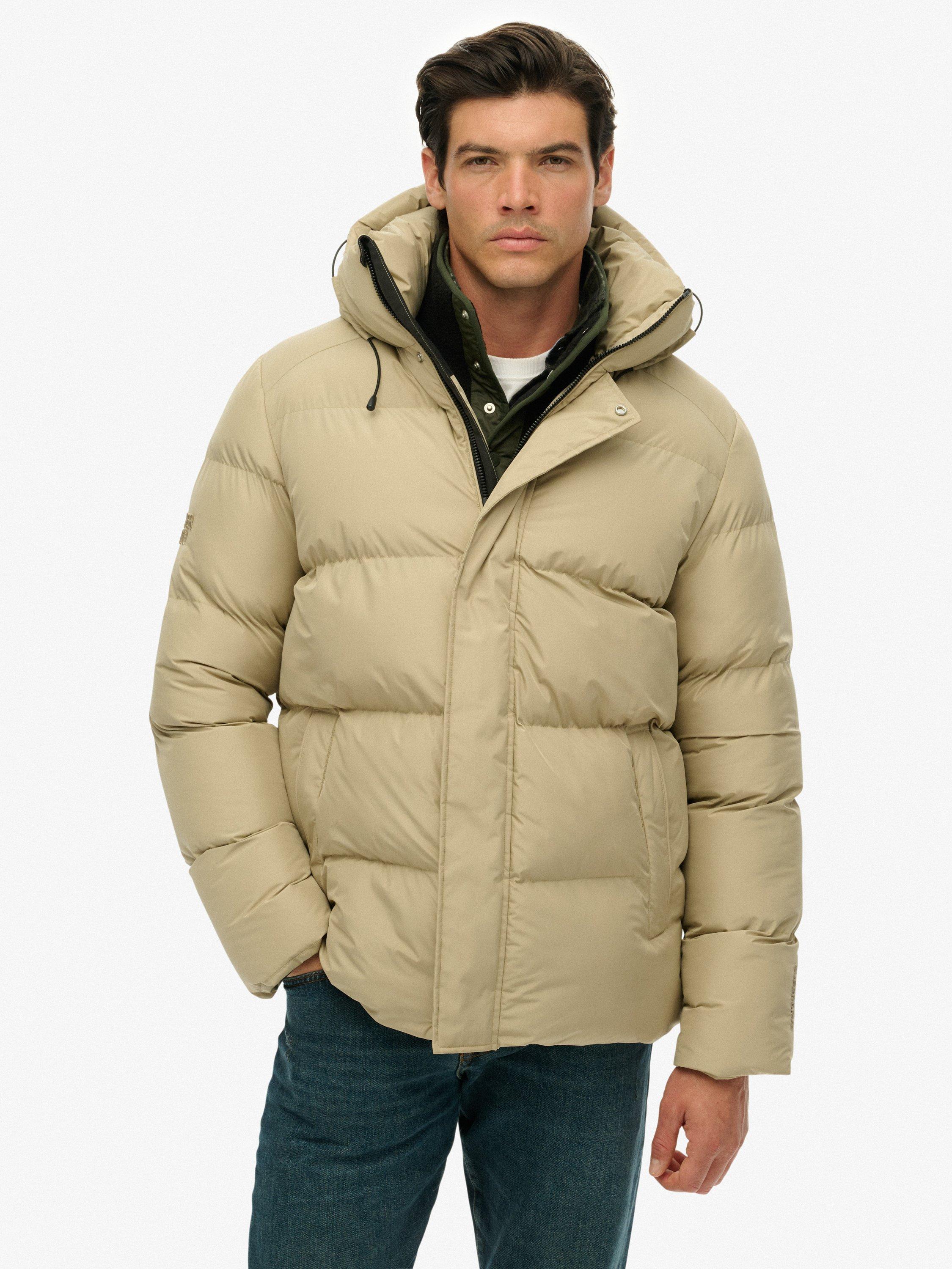 Product image 4 of 7, which shows Superdry Hooded Five Baffle Sports Puffer Jacket, Winter Twig Beige, XXL