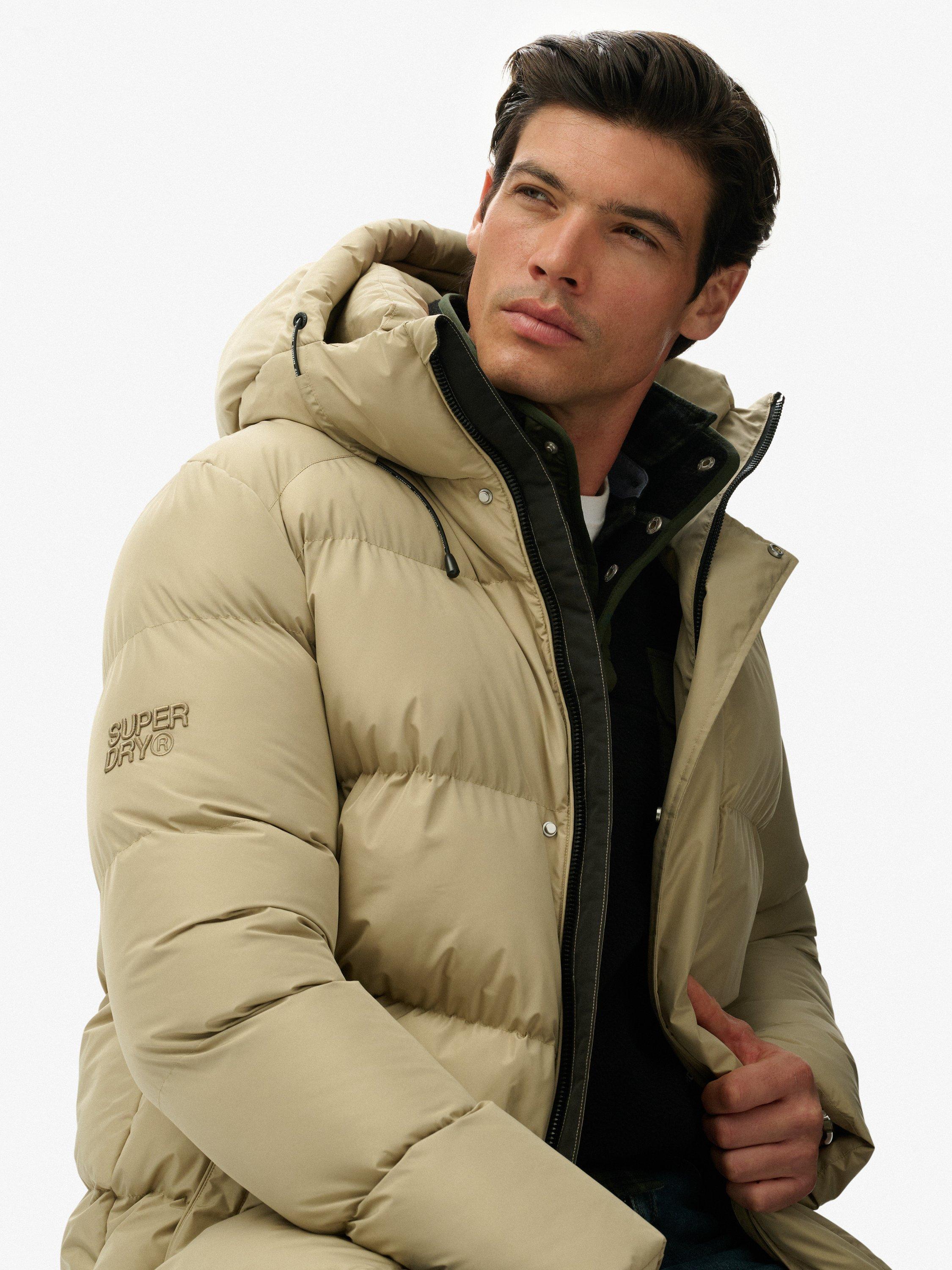 Product image 5 of 7, which shows Superdry Hooded Five Baffle Sports Puffer Jacket, Winter Twig Beige, XXL