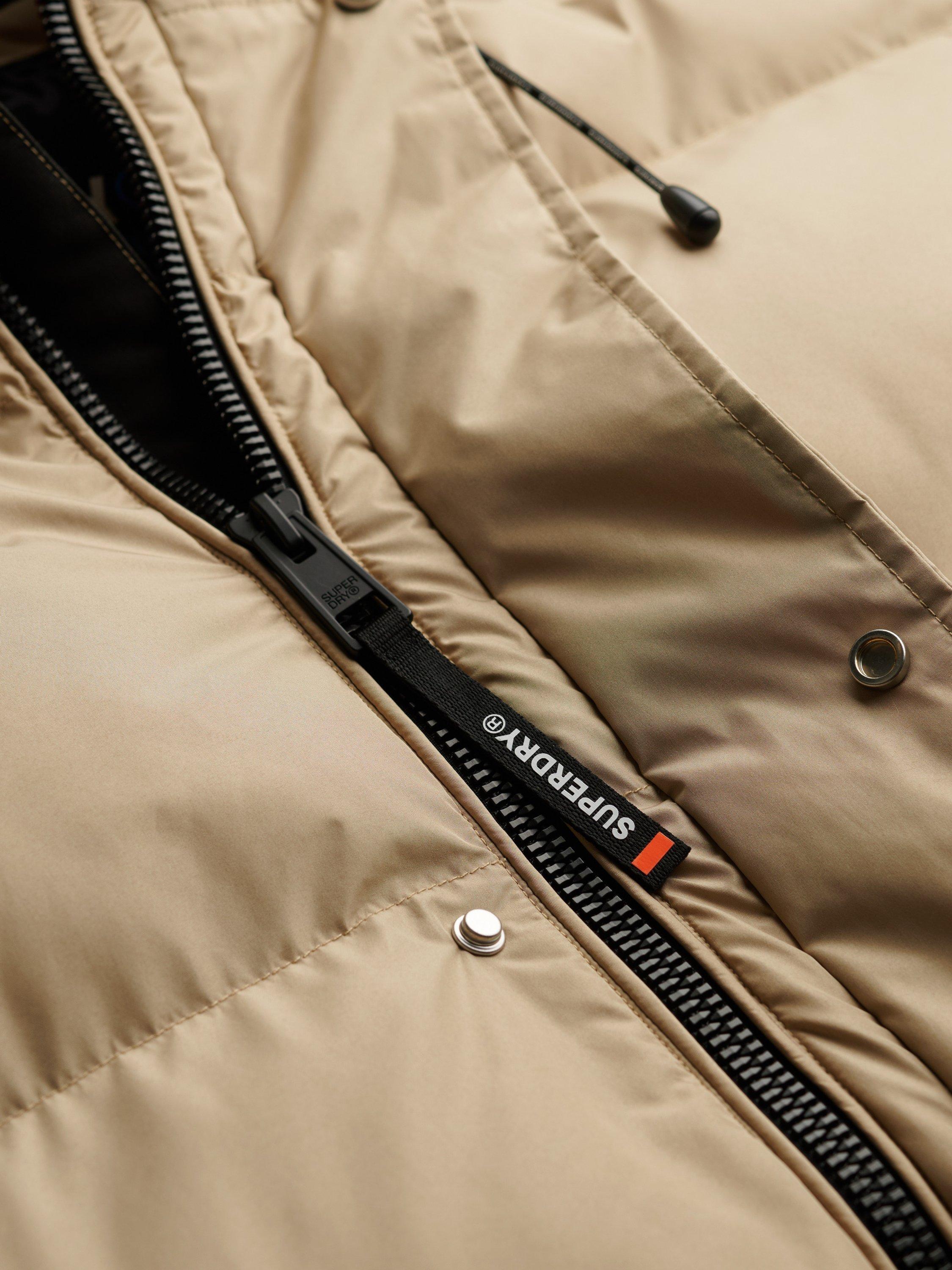Product image 7 of 7, which shows Superdry Hooded Five Baffle Sports Puffer Jacket, Winter Twig Beige, XXL