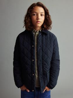 Mango Kids' Husky Quilted Coat, Navy, Navy
