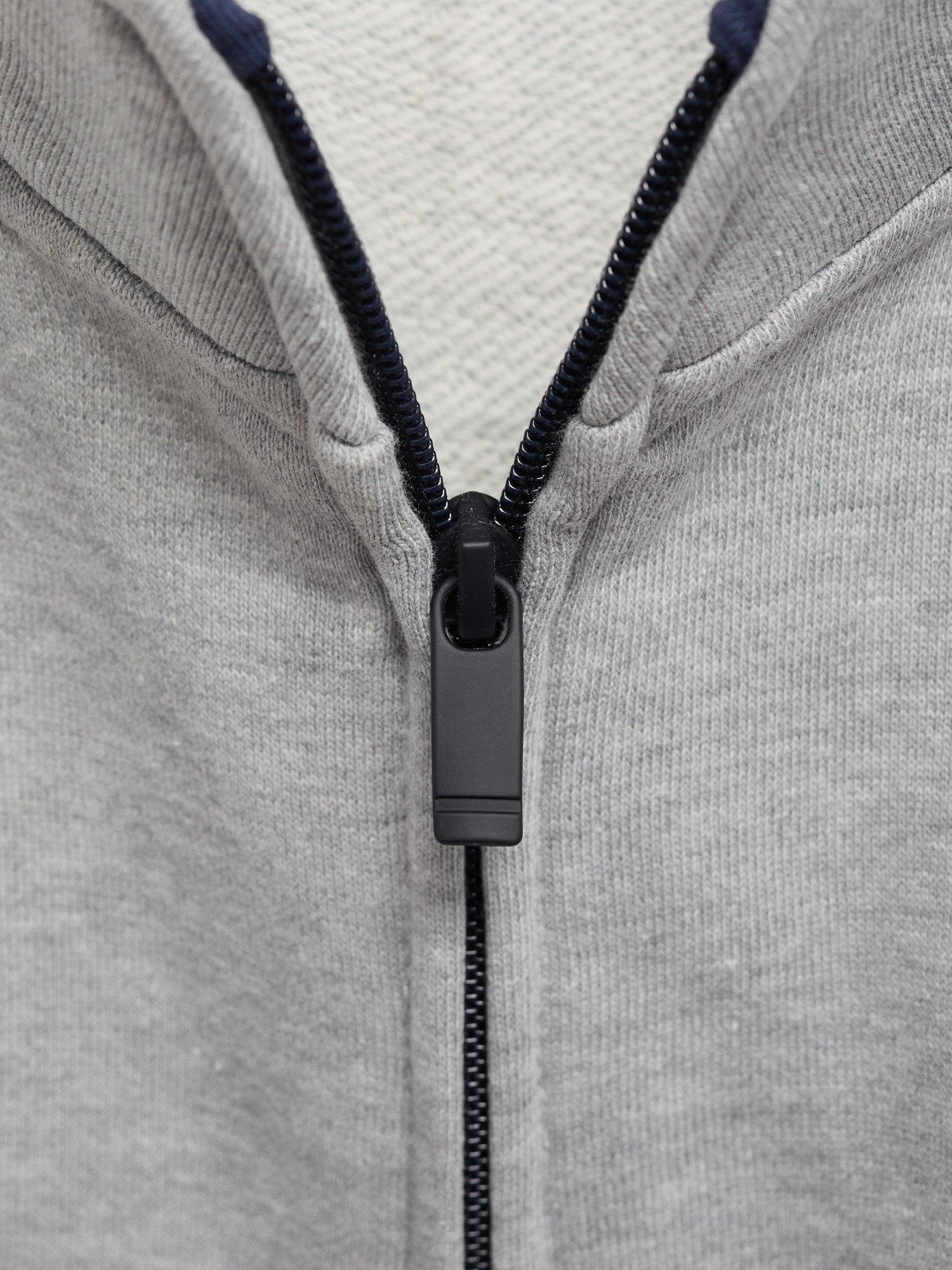 Product image 4 of 4, which shows Mango Kids' Apres Cotton Blend Zip Neck Sweatshirt, Medium Grey, 9-10 years