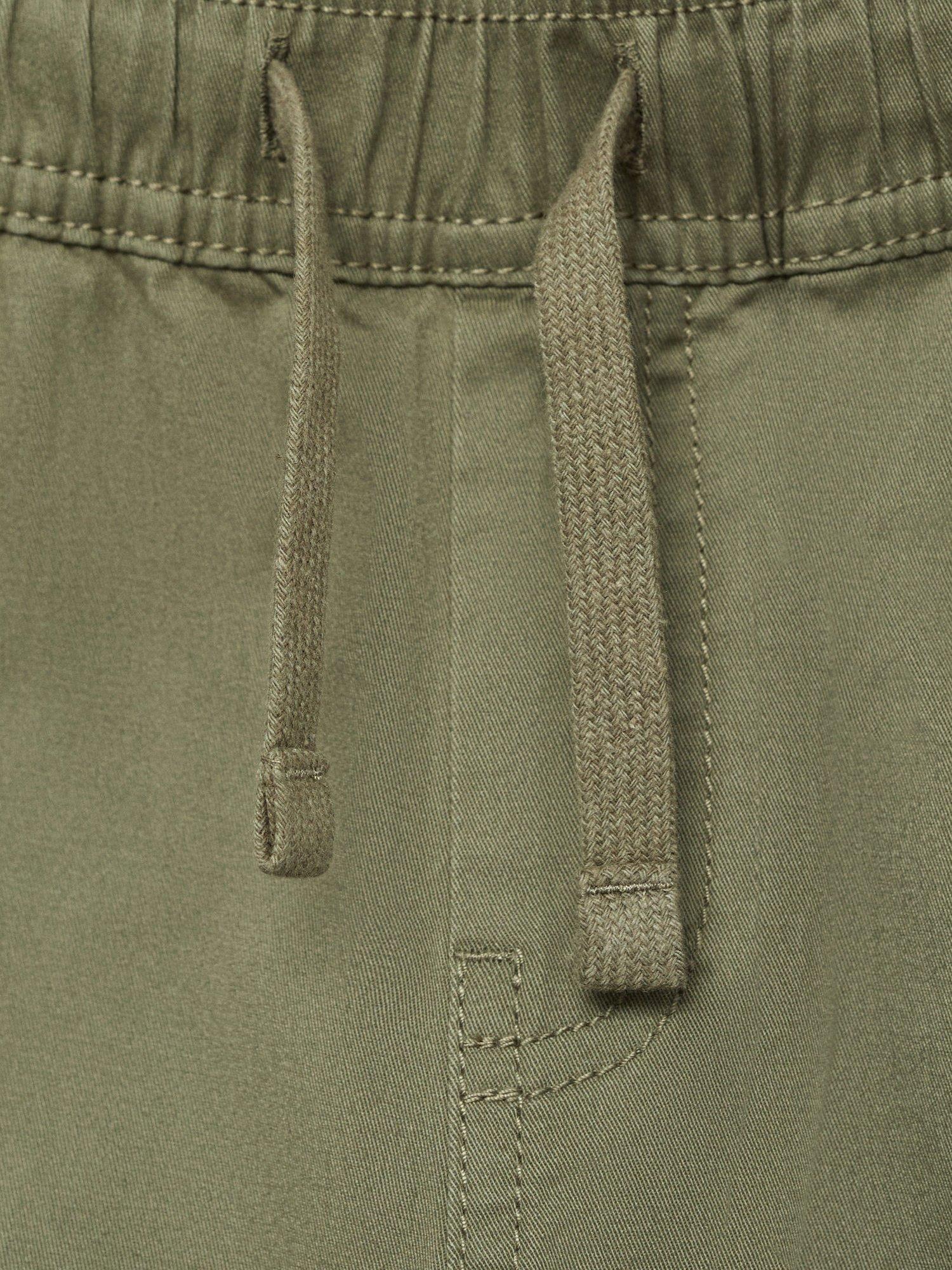 Product image 4 of 4, which shows Mango Kids' Kenia Cotton Blend Drawstring Trousers, Beige Khaki, 8 years