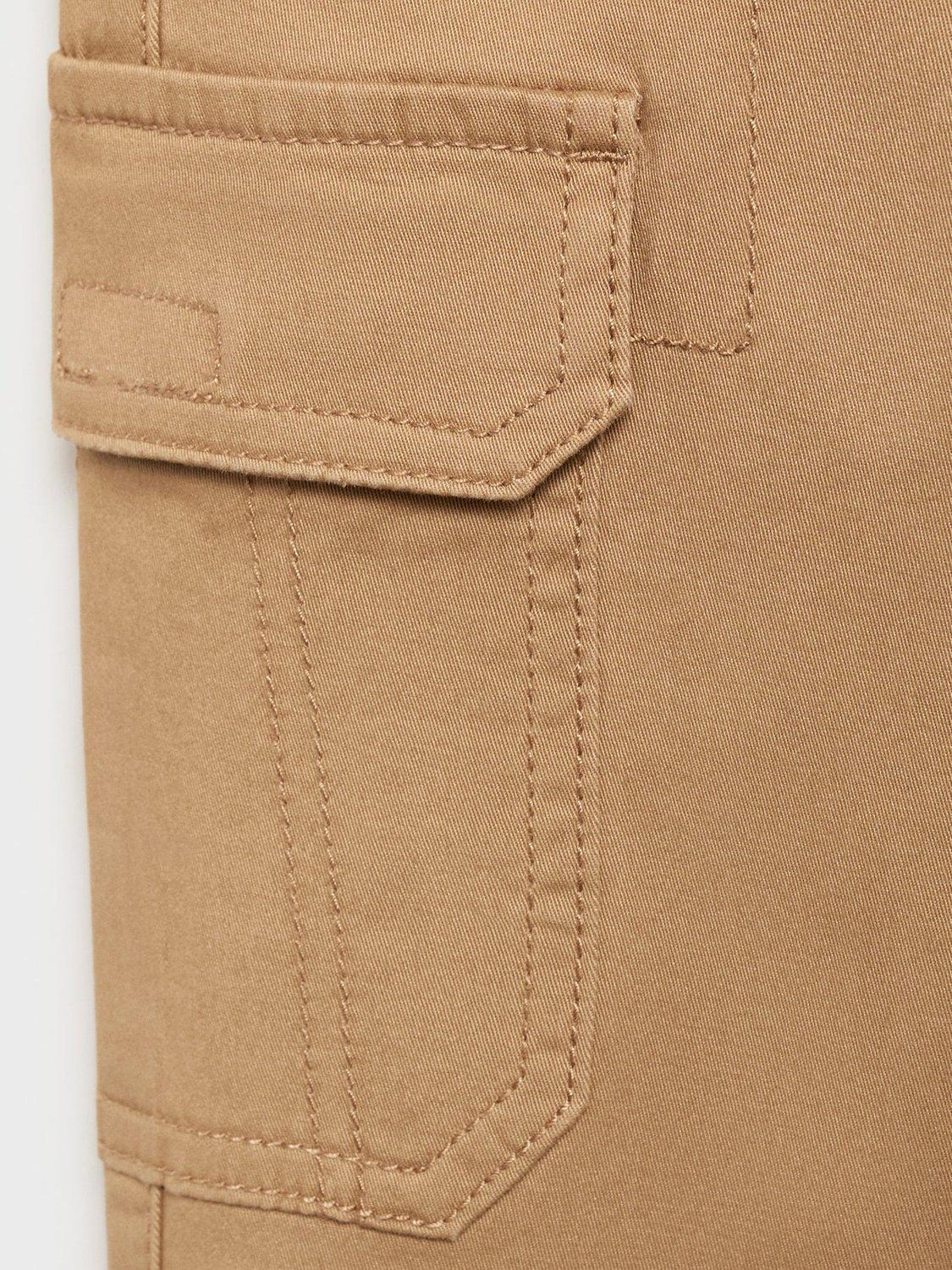 Product image 3 of 4, which shows Mango Kids' Kenia Cotton Blend Drawstring Trousers, Medium Brown, 7 years
