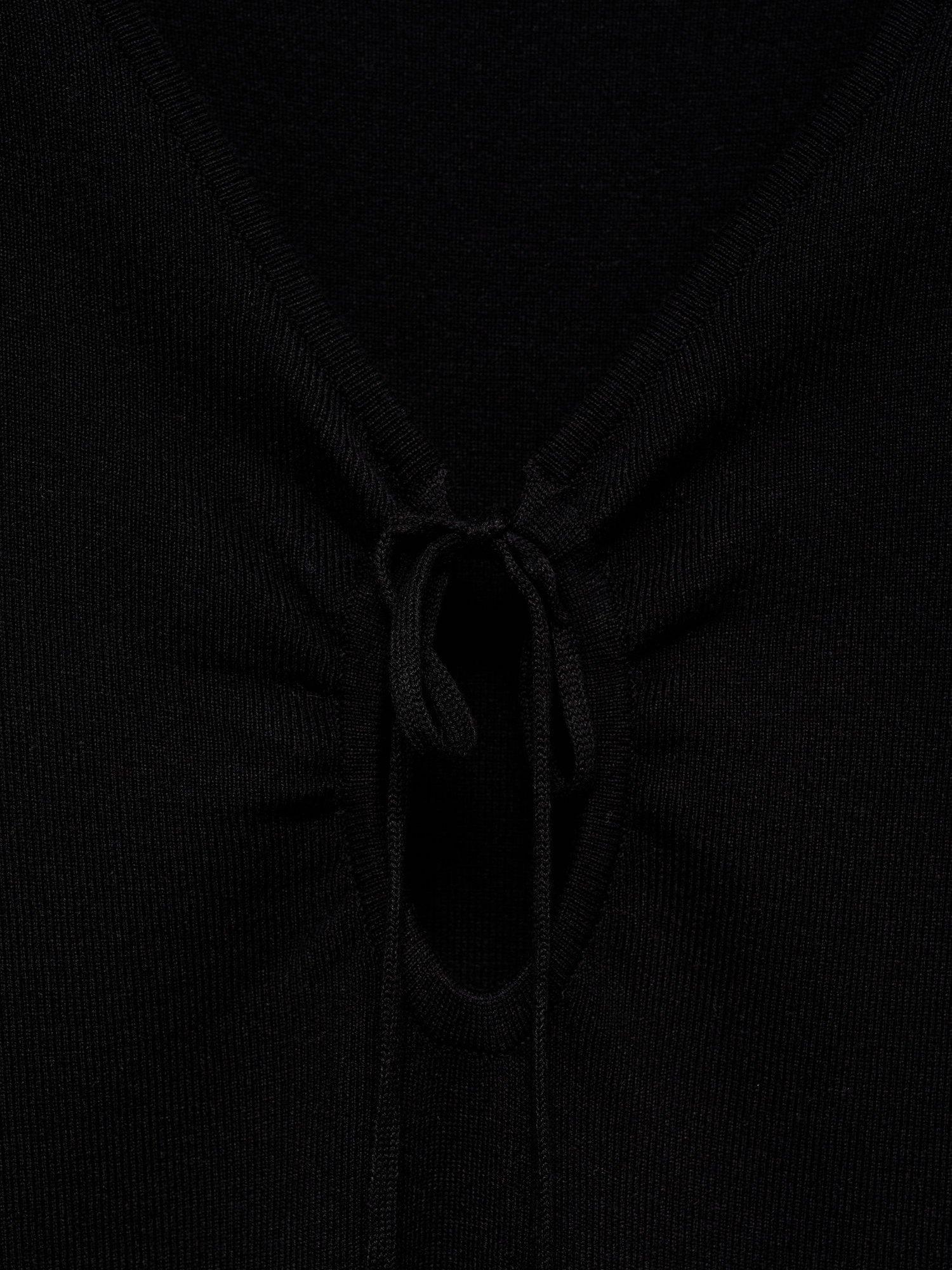 Product image 7 of 7, which shows Mango Foradada Knit Mini Dress, Black, 10