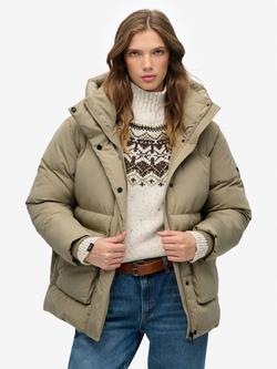Superdry Duvet Puffer Jacket, Winter Twig Beige
