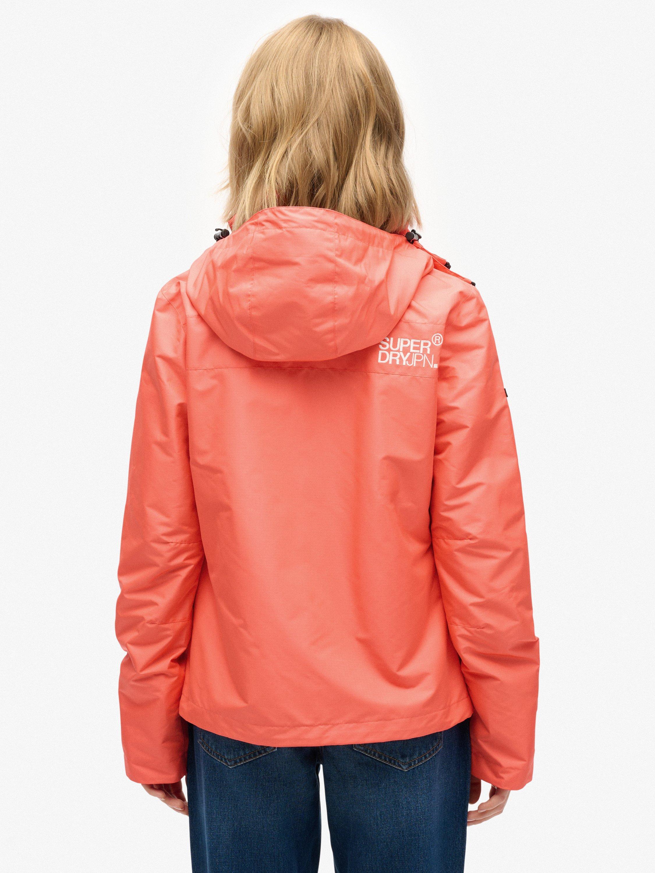 Product image 2 of 5, which shows Superdry Hooded Mountain Windbreaker Jacket, Hot Coral, 14