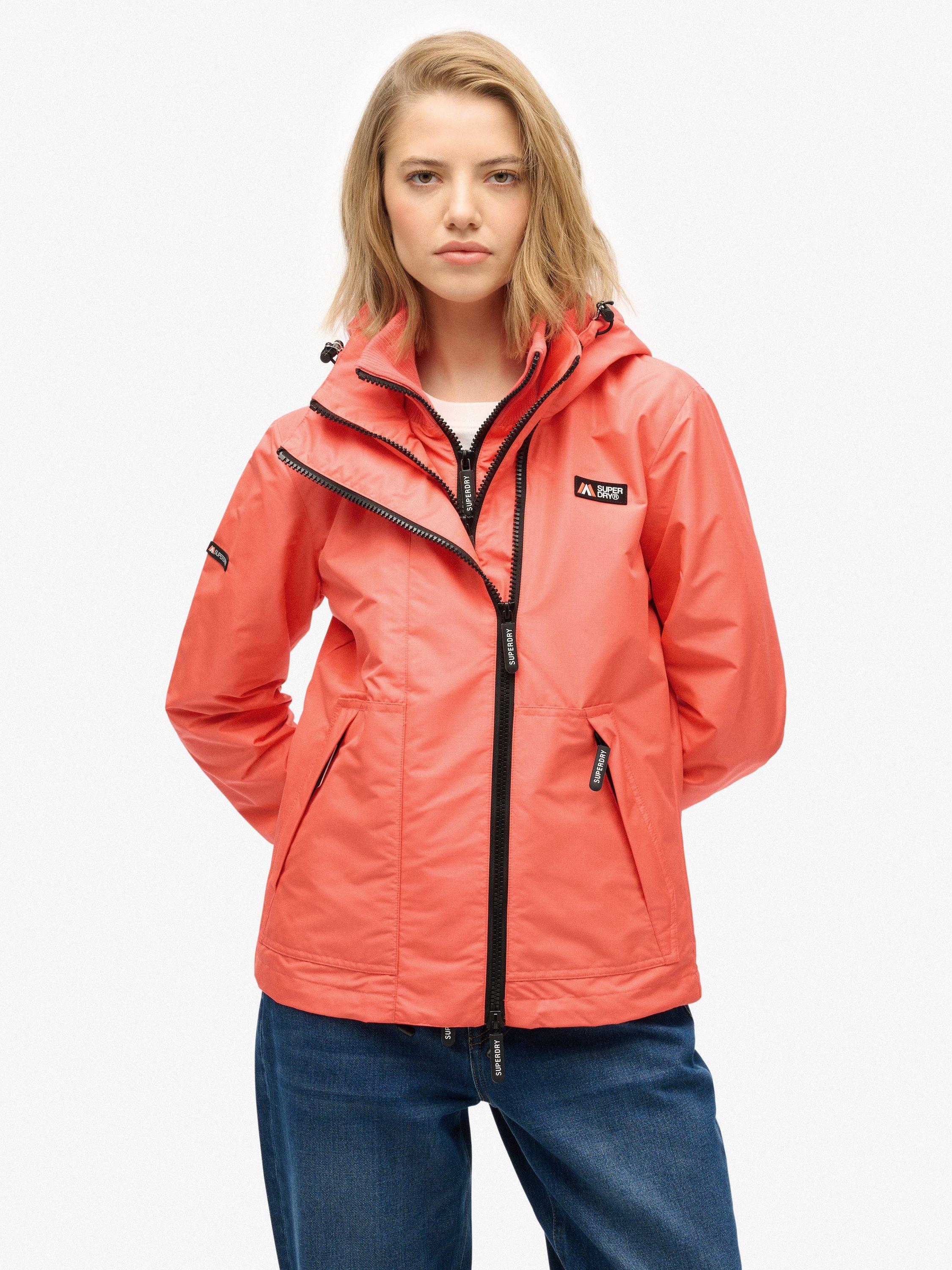 Product image 4 of 5, which shows Superdry Hooded Mountain Windbreaker Jacket, Hot Coral, 14