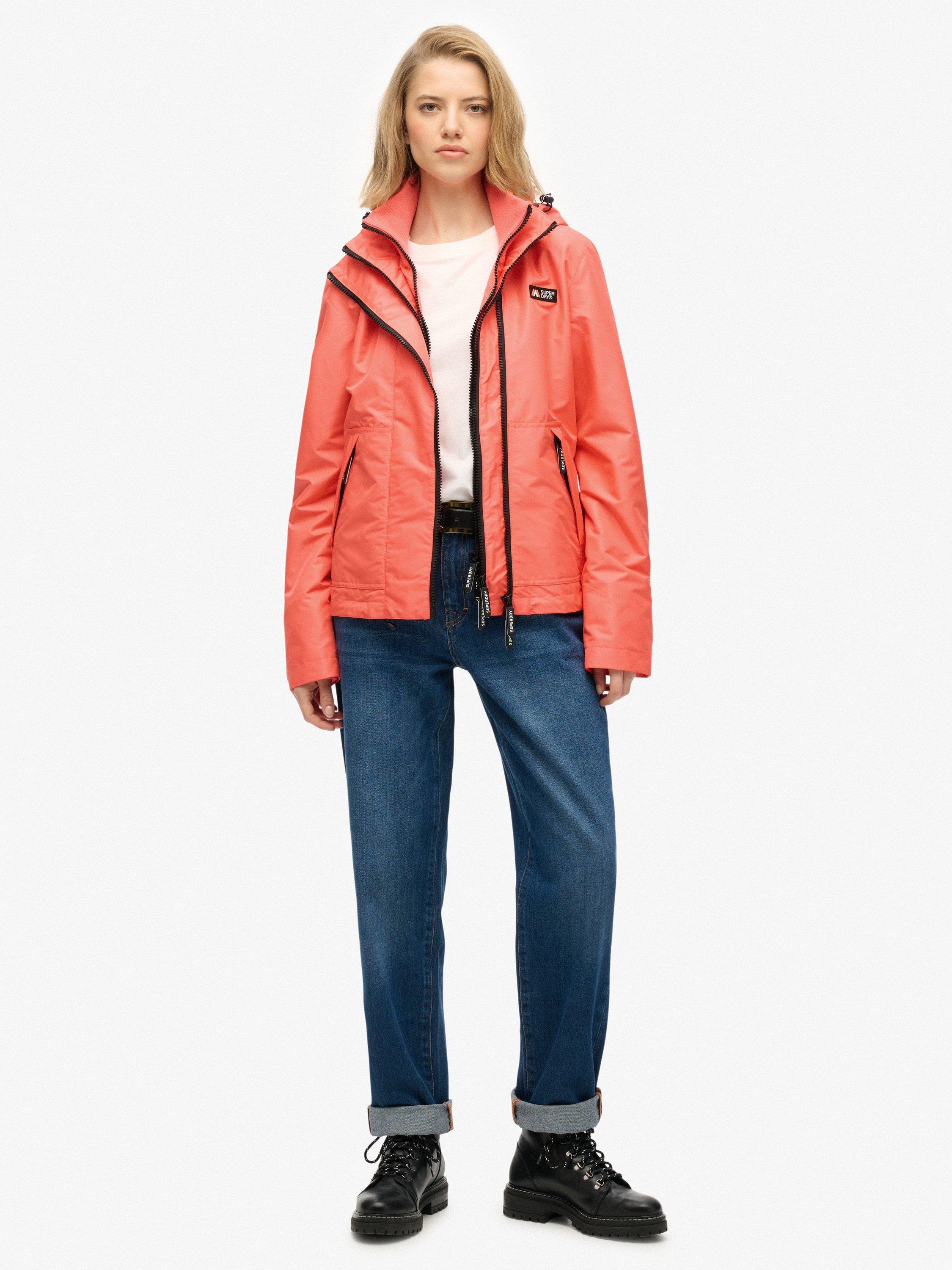 Product image 5 of 5, which shows Superdry Hooded Mountain Windbreaker Jacket, Hot Coral, 14