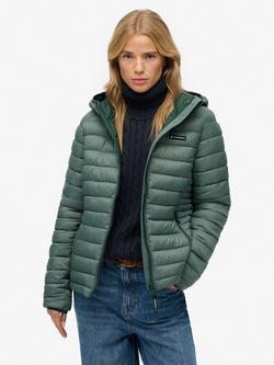 Superdry Hooded Fuji Lite Padded Jacket, Balsam Green, Balsam Green