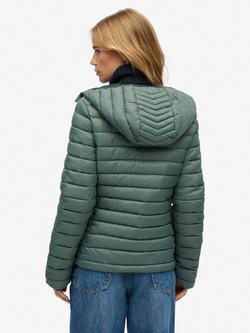 Superdry Hooded Fuji Lite Padded Jacket, Balsam Green - view 2, Balsam Green