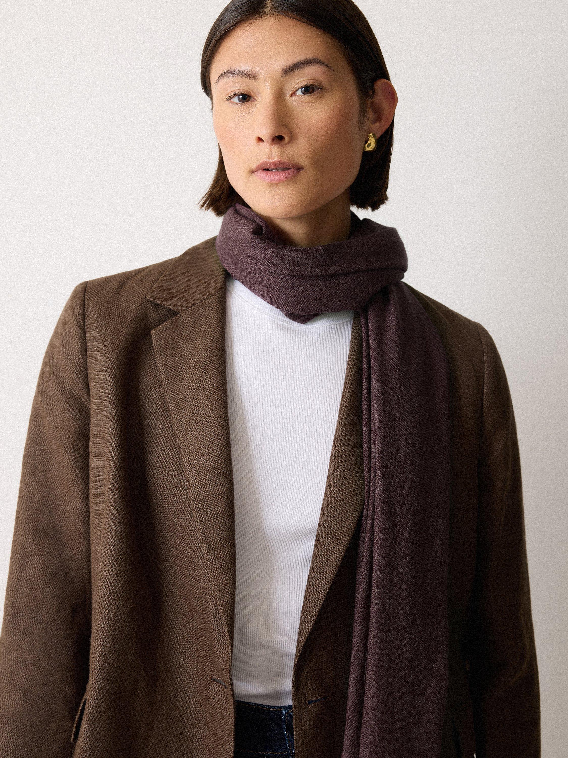 Product image 2 of 5, which shows Jigsaw Wool Rich Pashmina, Purple, One Size