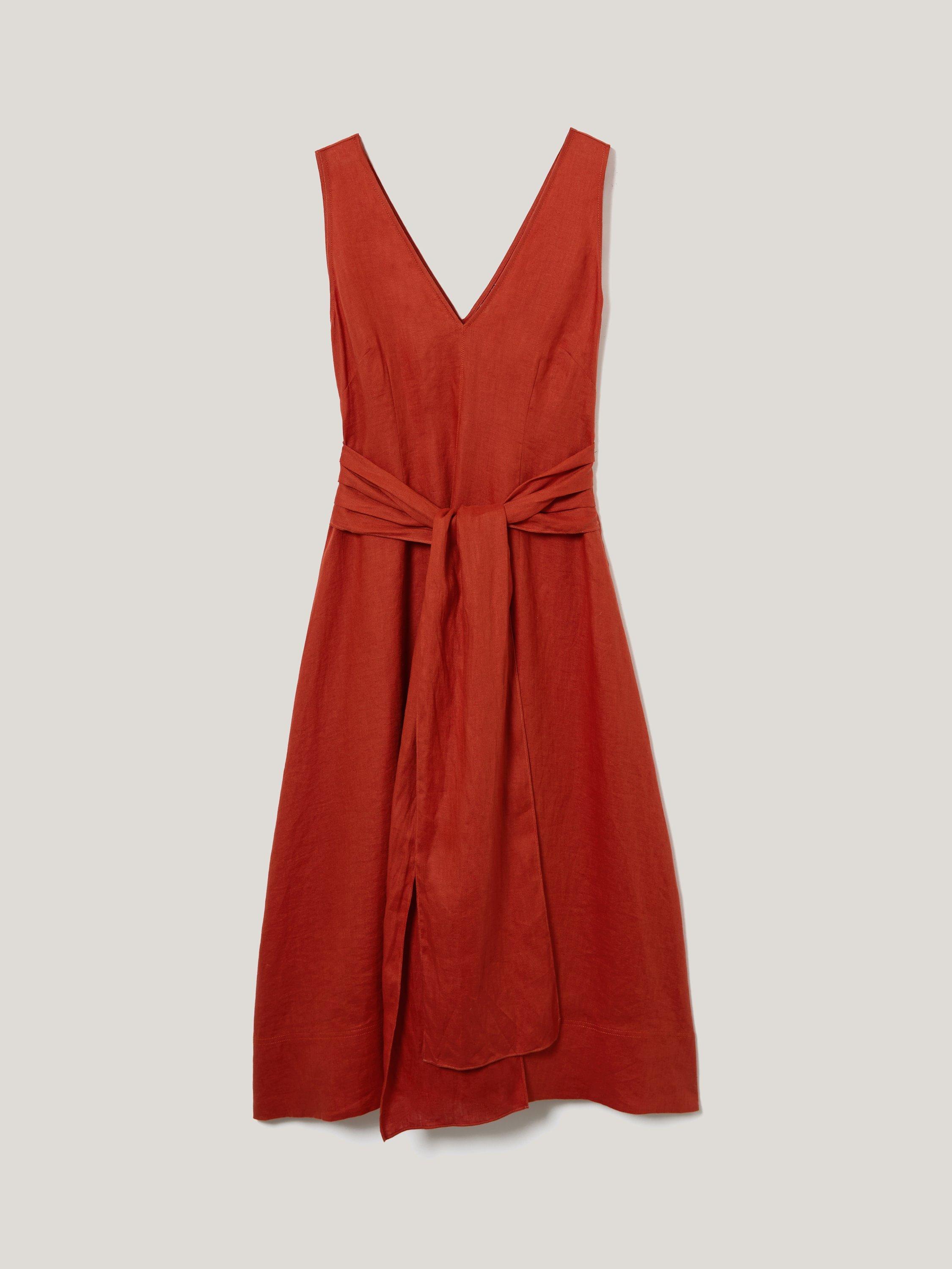 Sleeveless Tie Front Linen Dress Jigsaw Tie Front Pure Linen Dress
