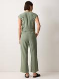 Jigsaw Cap Sleeve V-Neck Wide Leg Jumpsuit, Green