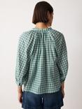 Jigsaw Check Relaxed Blouse, Green/Multi