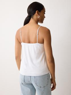 Jigsaw Modal Lace Trim V-Neck Vest - view 2, White