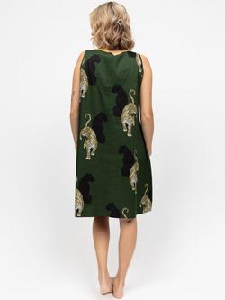 Cyberjammies Leopards Sleeveless Nightdress, Olive/Multi - view 2, Olive/Multi